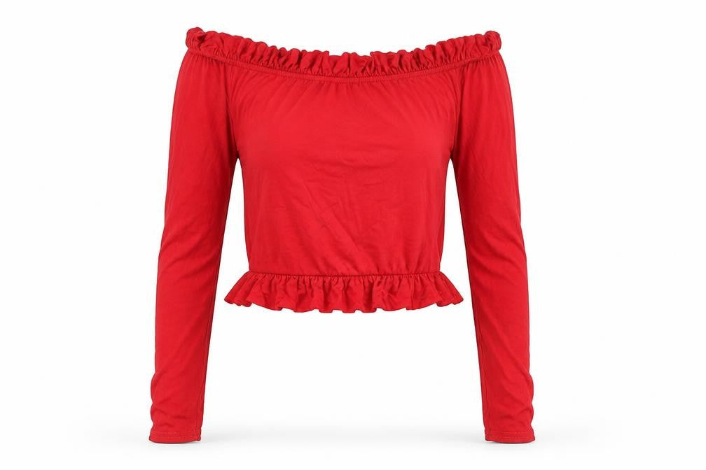 PRETTYLITTLETHING Womens Red   Basic Blouse Size 8