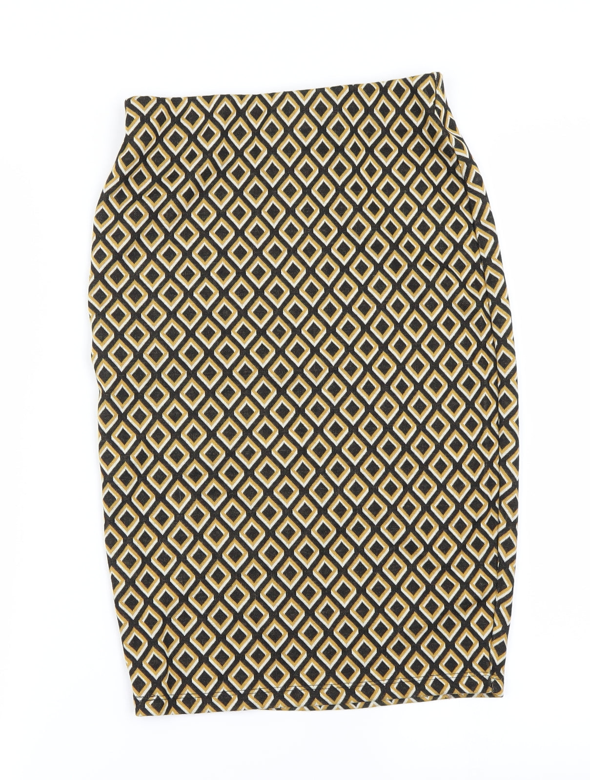 Primark Womens Yellow Check  A-Line Skirt Size 8