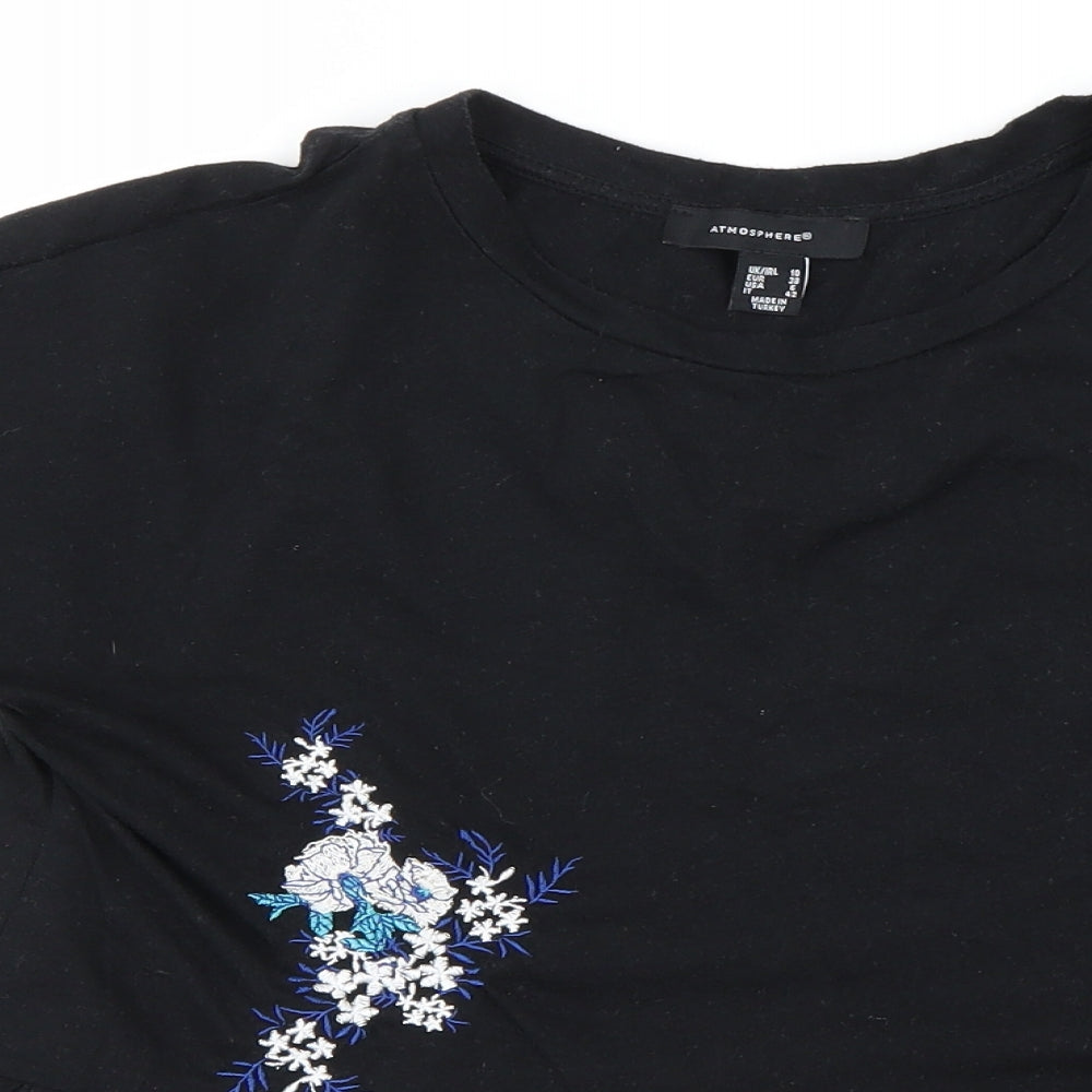 Atmosphere Womens Black   Basic T-Shirt Size 10