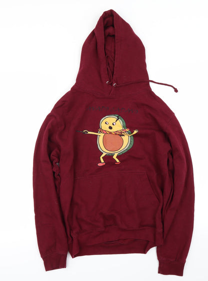Additional front view of women’s red pullover hoodie, size S