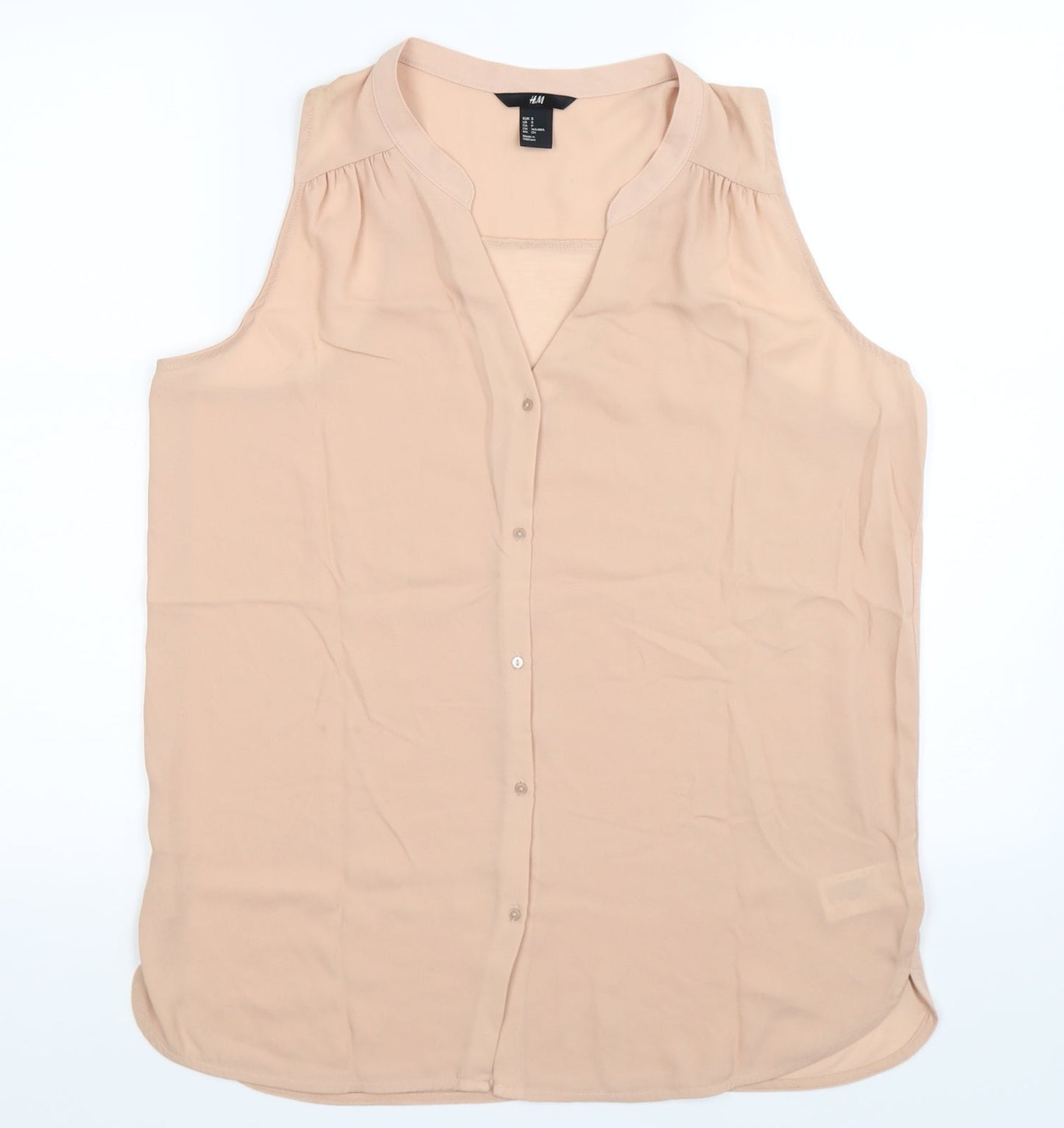 H&M Womens Beige   Basic Button-Up Size S