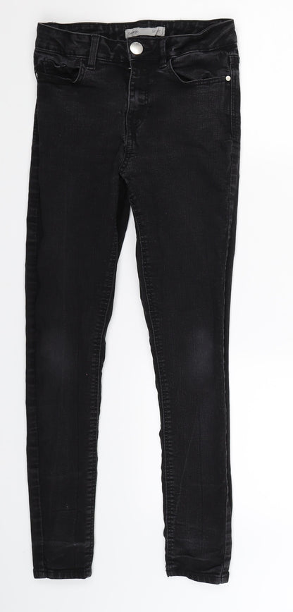 Additional front view of George women’s black denim jegging jeans, size UK 8, 25-inch leg
