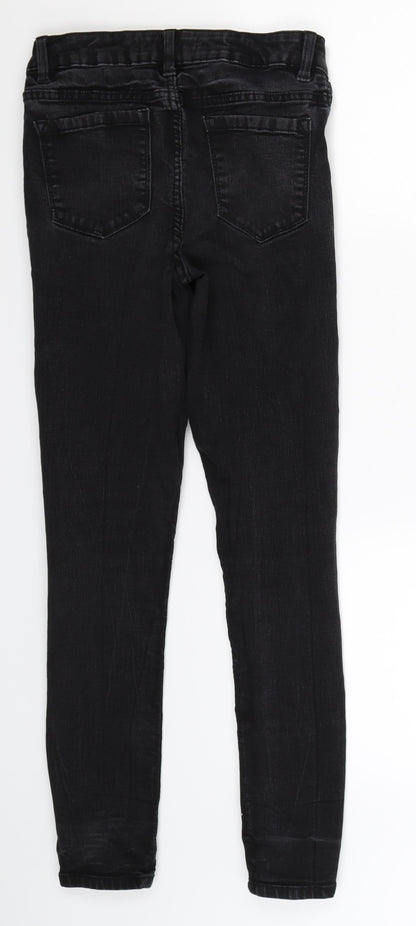Back view of George women’s black denim jegging jeans, size UK 8, 25-inch leg