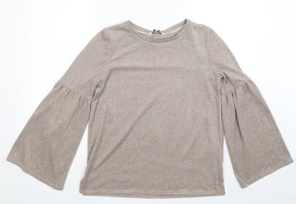 Additional front view of F&F women’s beige knit jumper, size UK 12