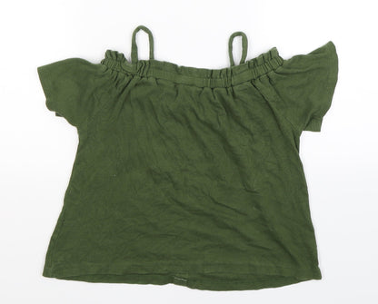 Back view of Primark girls’ green basic tank, size 10, years