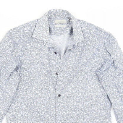 Close-up detail of Next men’s white button-up, size 14