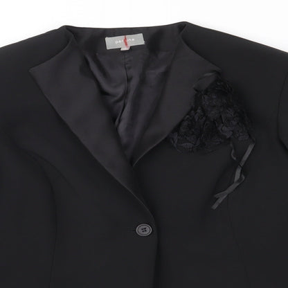 Close-up detail of Per Una women’s black jacket suit jacket, size UK 10