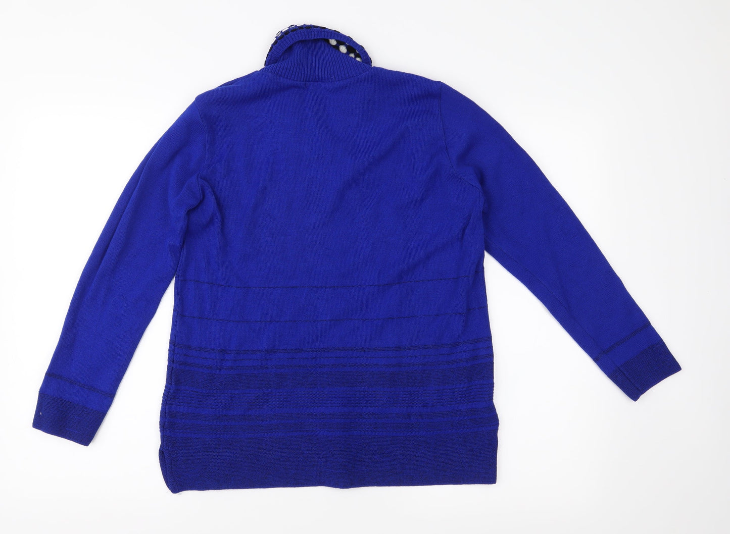 Envy Womens Blue Striped Knit Pullover Jumper Size M