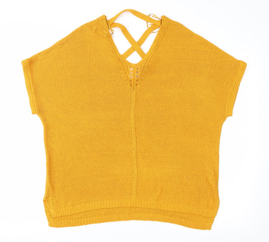 F&F Womens Orange  Knit Pullover Jumper Size 14