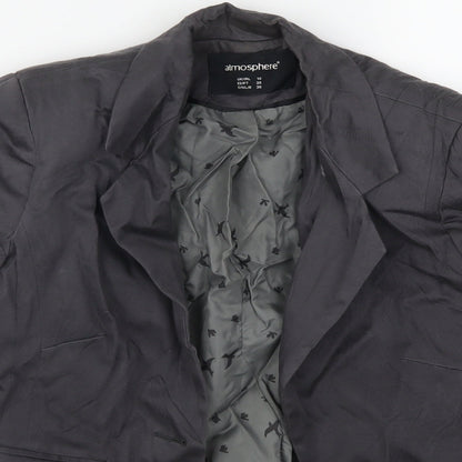 Close-up detail of Atmosphere women’s grey jacket suit jacket, size UK 10