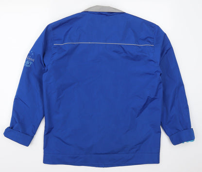 Back view of Atlas men’s blue jacket coat, size S