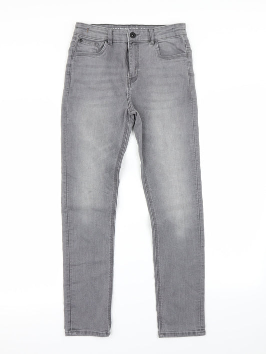 Preworn Girls Grey   Skinny Jeans Size 12 Years