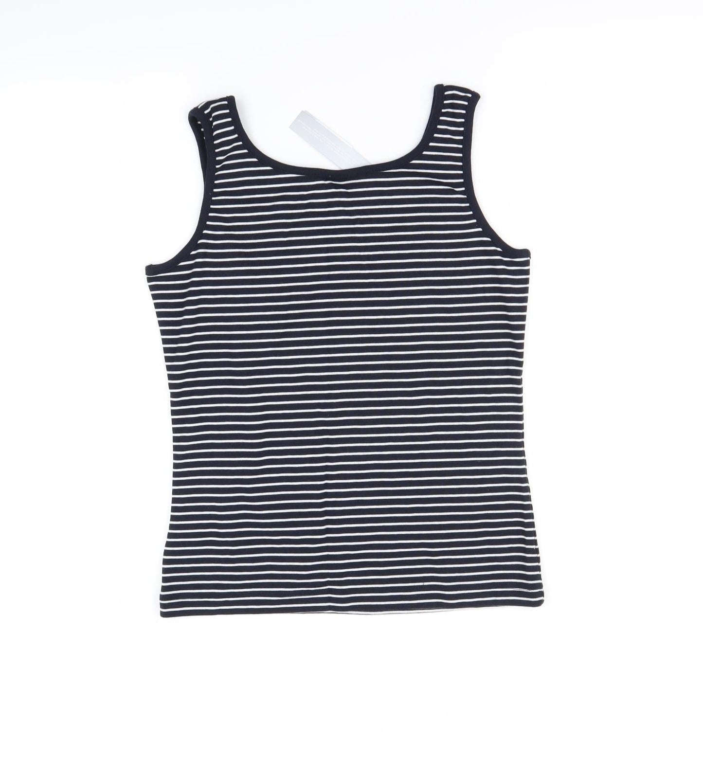 Alibi Womens Black Striped  Basic Tank Size L