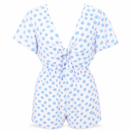 Front view of Glamorous women’s pink spotted jumpsuit one-piece, size UK 8