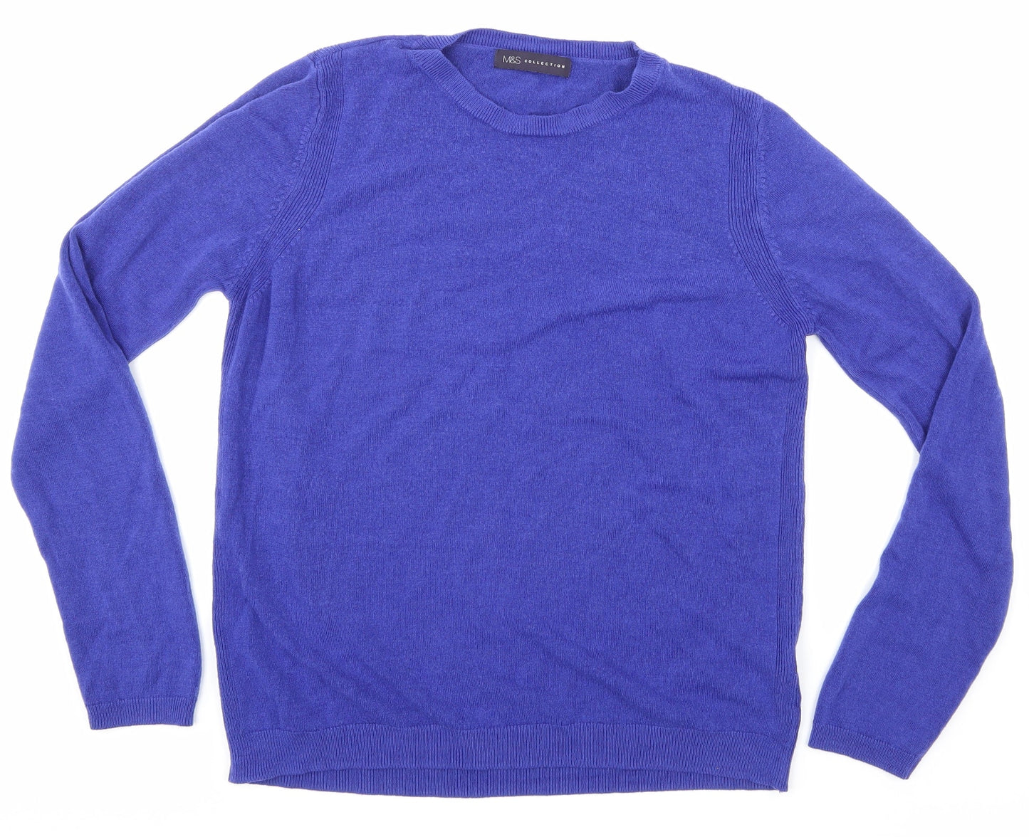M&S  Womens Blue Houndstooth  Pullover Sweatshirt Size 12