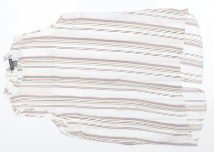 Additional front view of Primark women’s silver striped basic blouse, size UK 14