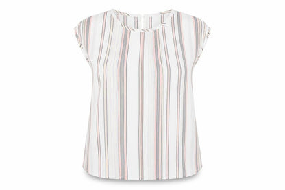 Front view of Primark women’s silver striped basic blouse, size UK 14