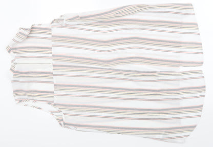 Back view of Primark women’s silver striped basic blouse, size UK 14