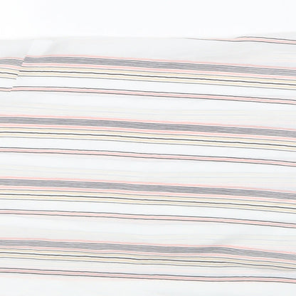 Close-up detail of Primark women’s silver striped basic blouse, size UK 14
