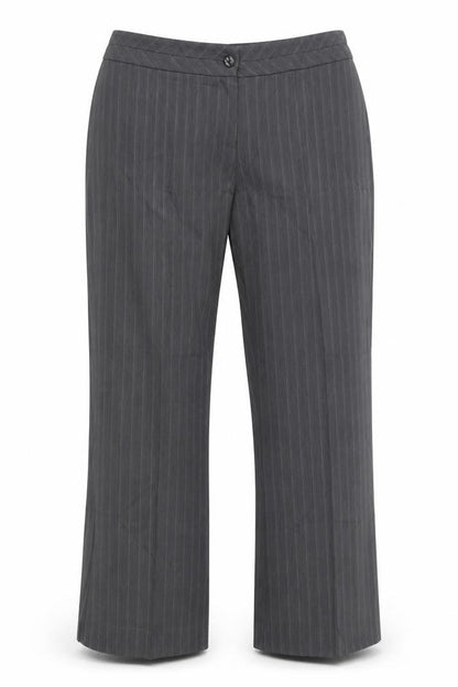 Front view of George women’s grey striped trousers, size UK 14