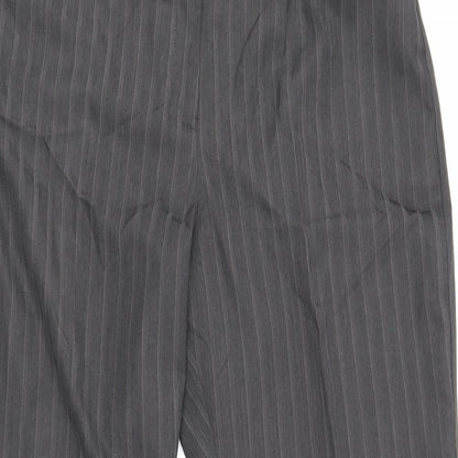 Close-up detail of George women’s grey striped trousers, size UK 14