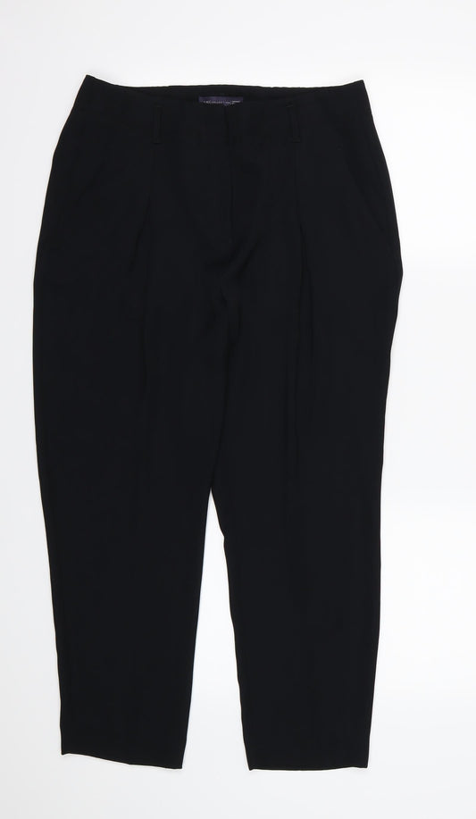 Marks and Spencer Womens Black  Rayon Trousers  Size 12 L27 in