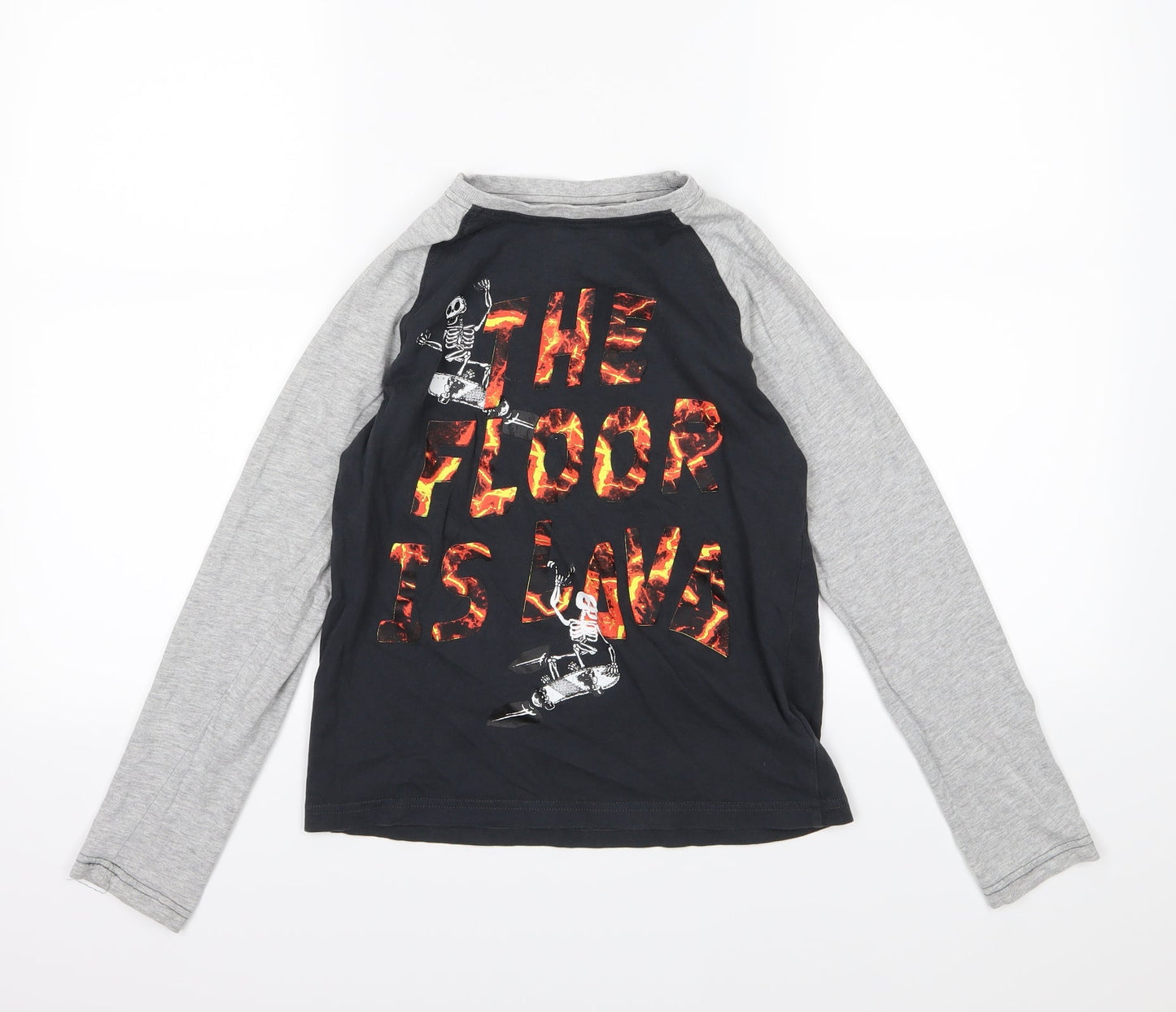 NEXT Boys Black  Jersey  Pyjama Top Size 11 Years  - the floor is lava
