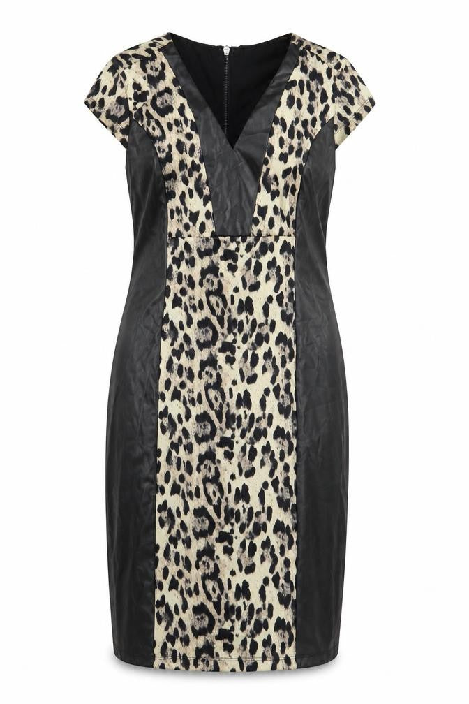 Definitions Womens Black Animal Print  Pencil Dress  Size 12