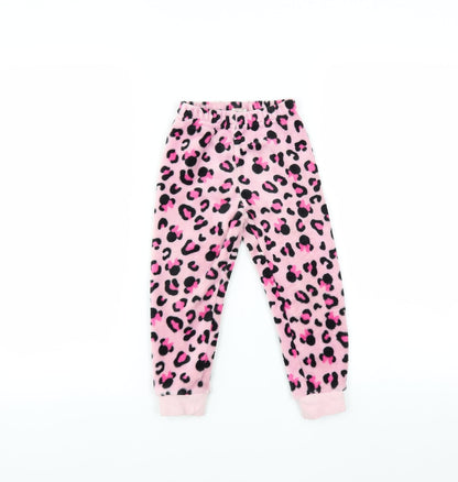 Additional front view of Disney girls’ pink solid pyjama pants, size 4, years - minnie mouse