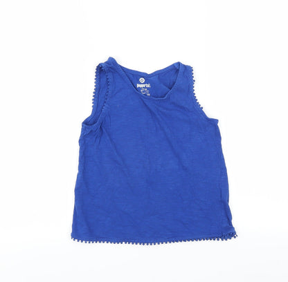 Additional front view of pepperts! girls’ blue basic tank, size 8-9, years
