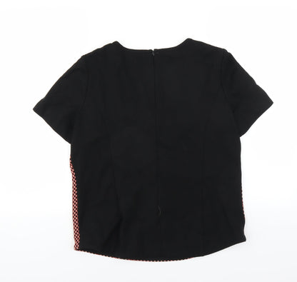 Back view of Marks & Spencer women’s black geometric basic blouse, size UK 12