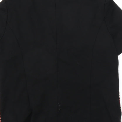 Brand and care label for Marks & Spencer women’s black geometric basic blouse, size UK 12