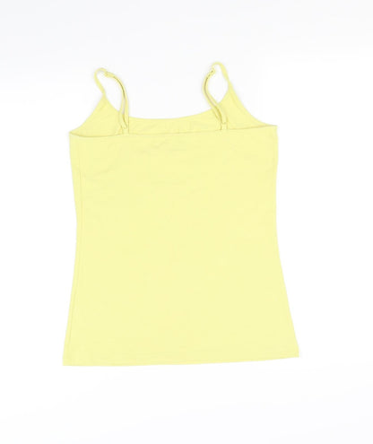 Back view of Next women’s yellow basic tank, size UK 12