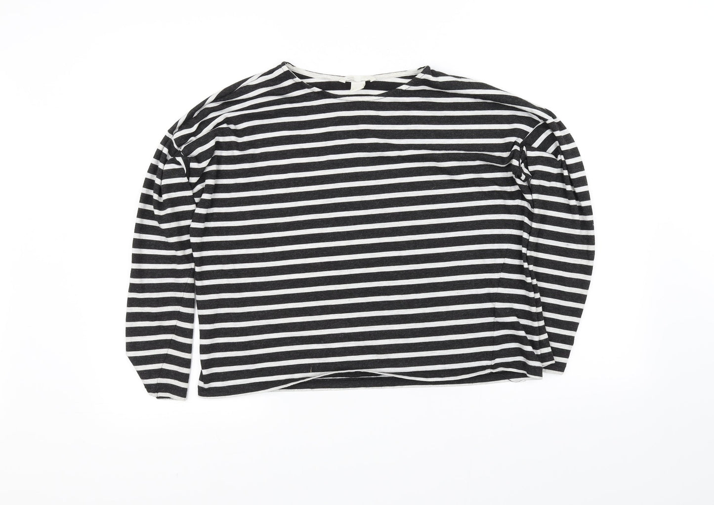 Basic Womens Black Striped  Basic T-Shirt Size S