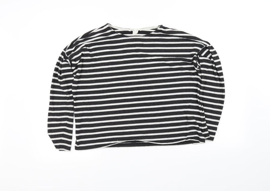 Basic Womens Black Striped  Basic T-Shirt Size S