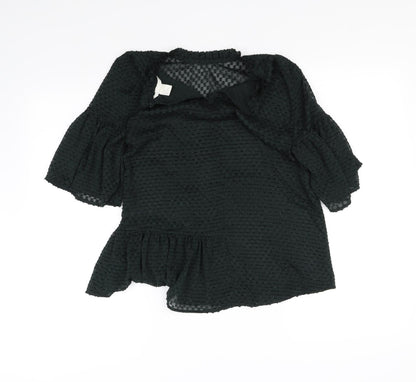 Back view of H&M women’s black basic blouse, size UK 6