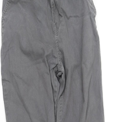 Close-up detail of F&F women’s grey trousers, size M, 30-inch leg
