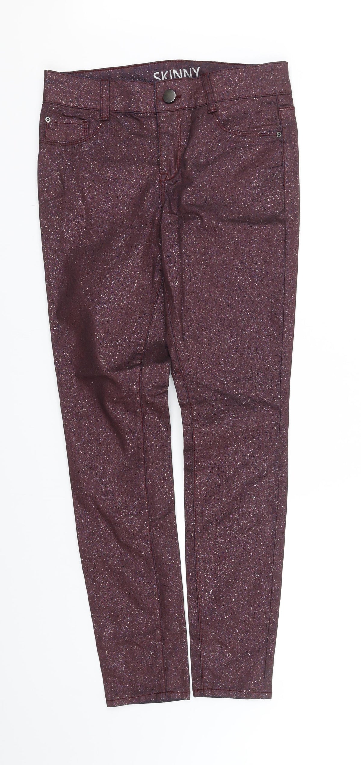 skinny Womens Purple   Trousers  Size 8 L32 in