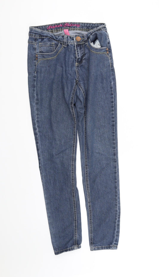 deniem co Womens Blue   Trousers  Size 8 L30 in