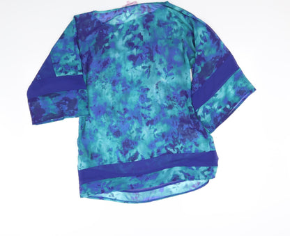 Back view of Per Una women’s blue basic blouse, size UK 10
