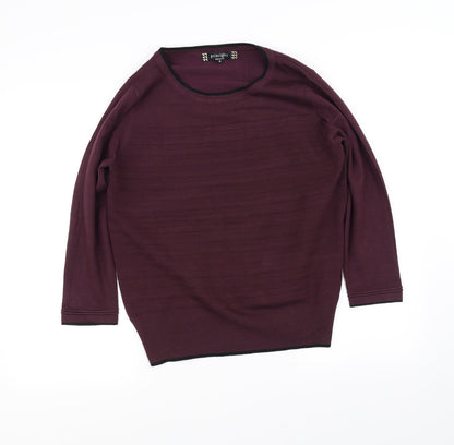 Additional front view of rprinciples women’s purple jumper, size UK 16