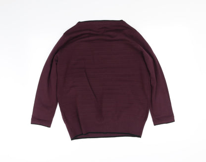 Back view of rprinciples women’s purple jumper, size UK 16