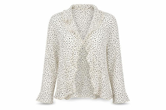 Front view of SHEIN women’s white cardigan jumper, size L