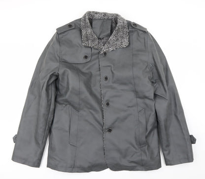 Additional front view of Preworn women’s grey jacket, size L