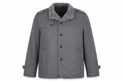 Front view of Preworn women’s grey jacket, size L