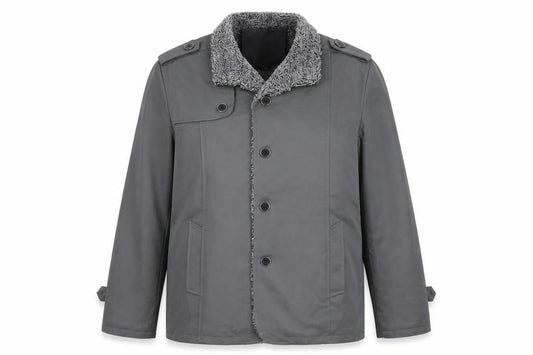 Front view of Preworn women’s grey jacket, size L