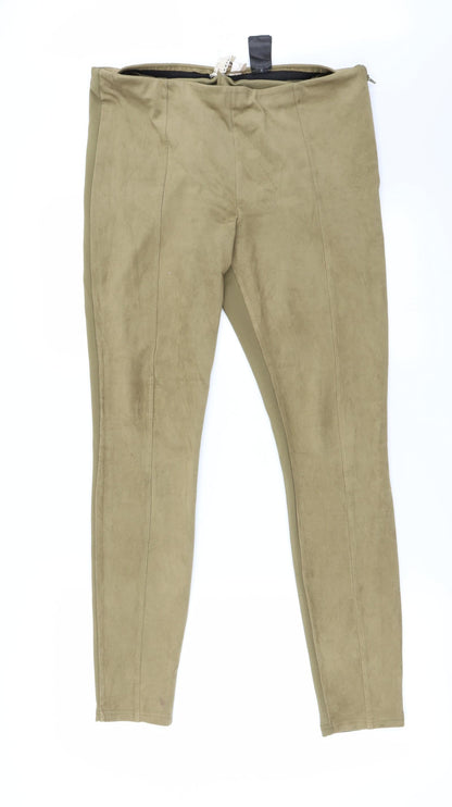 Additional front view of H&M women’s brown trousers, size L, 28-inch leg