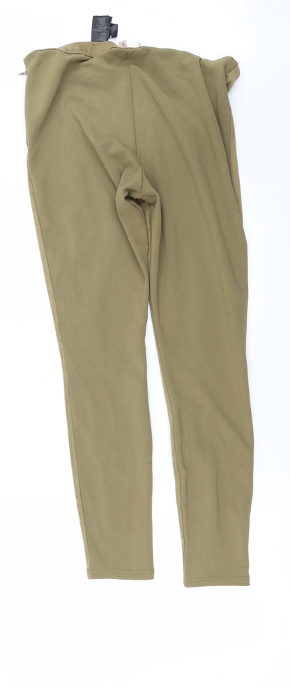 Back view of H&M women’s brown trousers, size L, 28-inch leg