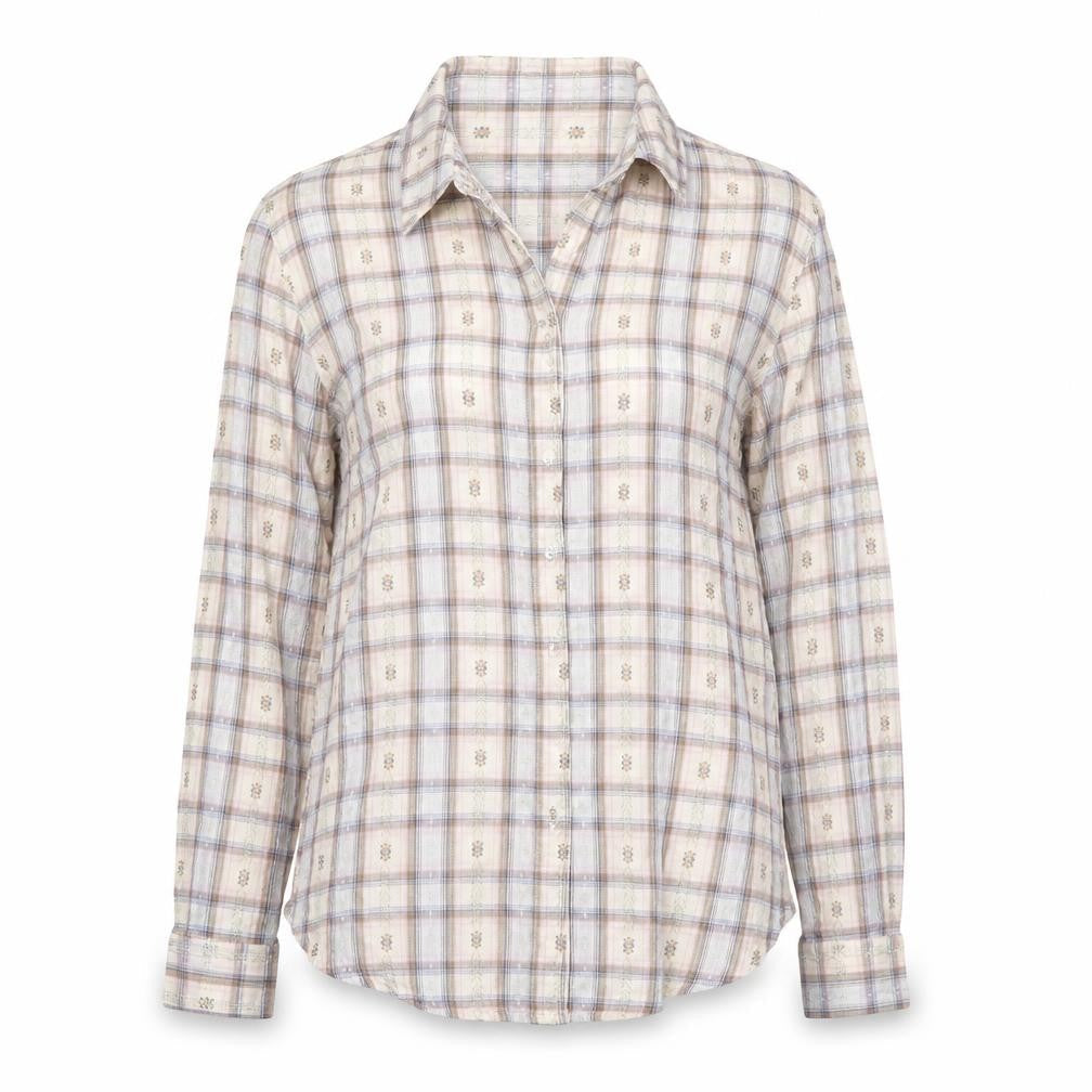 New Look Womens Silver Check  Basic Button-Up Size 10