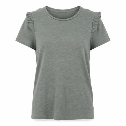 Front view of Papaya women’s green basic t-shirt, size UK 10
